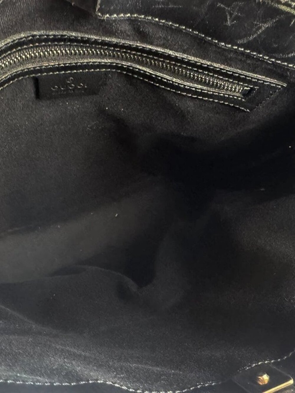 Auth GUCCI Shoulder Bag Black GG Canvas/Leather - z8723 - Picture 11 of 13